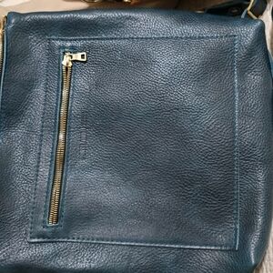 Portland leathergood's tote backpack in lagoon premium